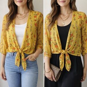 Miami Yellow Floral Kimono